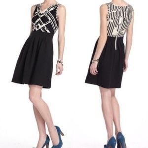 Anthro Postmark Voksoper Dress Abstract Lace B&W